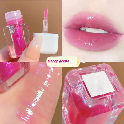 ADJD Hydrating Lip Glow Oil, Shiny Transparent Tinted Plumping(3 ml, PEACH)