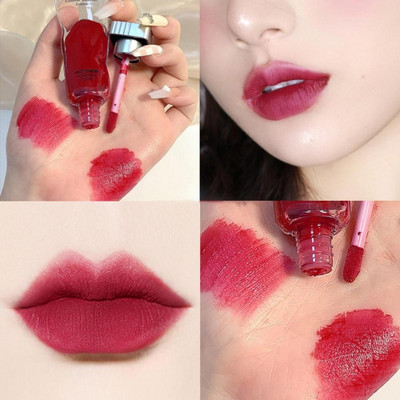 YAWI LIP GLOSS FOR MATTE FINISH LONG LASTING LIP COLOR FORM LIQUID(4 g, DARK RED)