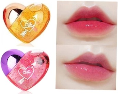 Ashyra Lip Glossy Tint For Dry And Chapped Lips In Cute Heart-Shaped (Pack of 2)(10 ml, Natural Pink)