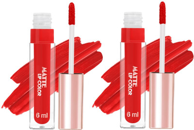 MYEONG Liquid Matte Lipstick Is An Intense Matte Lip Color Combo(Hot Red, 12 ml)