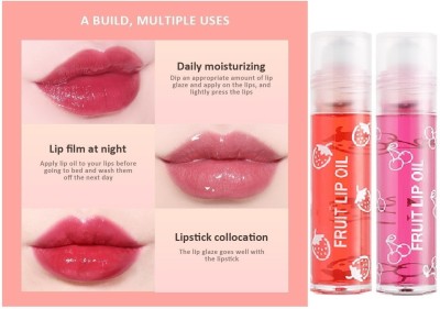 THTC Fruity Flavors Rolling Ball Lip Oil Set(6 ml, Transparent)