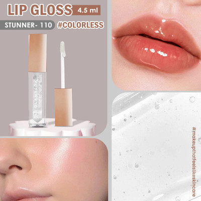 GLAMVEDA High Shine Serum Infused Lip Gloss | Transparent Lip Gloss(4.5 ml, (Stunner - 110), High Glossy Finish | Non-sticky & Moisturizing)