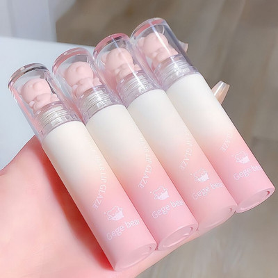 GEGE BEAR Velvet Mist Lip Glaze Ultra Soft Blurred Lip Tint with Youthful Glow(3 g, 04-Milk Coffee and Transparent Tea)