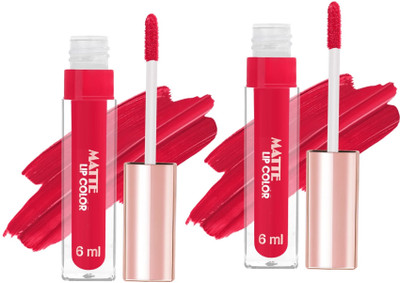 MYEONG Matte Liquid And Smudge Proof Lipstick Combo(Hot Pink, 12 ml)