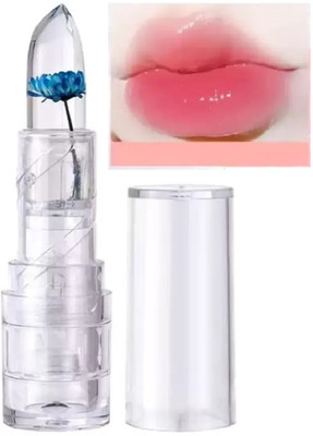 GULGLOW99 Pink Flower Jelly Temperature Change Long Lasting Color Change Lipstick(3.6 g, blue)
