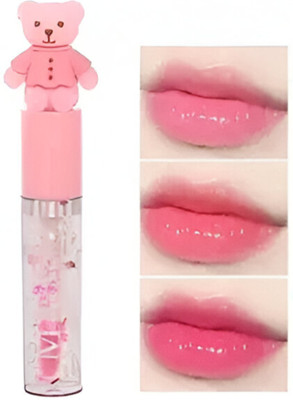 pink cheeks Cute Korean Teddy Bear Lip Gloss(16 ml, pink)