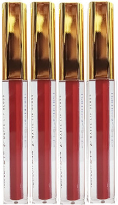 WECHARMERZ Matte Lipgloss Collection, Non-Transfer ,Long lasting Pack of-4(24 ml, Red)