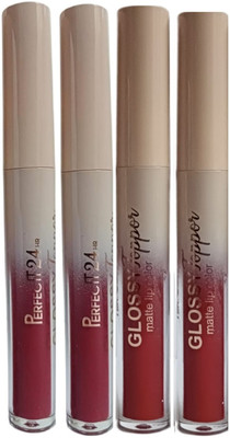 WECHARMERZ Waterproof & Long Lasting Matte Perfect 24 Hours Long Lasting Lipgloss(5 ml, 2Red,2Orange)