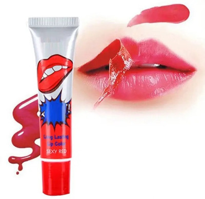 GABBU Liquid Lipstick Lip Gloss Color Peel Off Mask Lip Tint(RED) Cherry Red(Pack of: 1, 18 g)