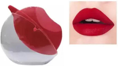 AMOSFIA 3D Matte Lipstick Waterproof Long-lasting Non-stick Lip shape lipstick(Red, 5 g)