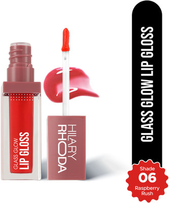 Hilary Rhoda Glass Glow Lip Gloss | Sheer Coverage & High Shine | Juicy & Plump Lips Gloss(5 ml, Raspberry Rush)