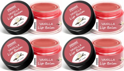 Donnara Organics Vanilla Lip Balm - Lip Lightening | Long Lasting Moisturization (15g) Pack of 4 Vanilla(Pack of: 4, 60 g)