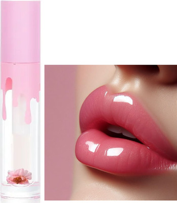 GABBU Lip gloss pink flower Moisturizing & Shiny Finish for All SkinHydrating(6 ml, TRANSPRANT)