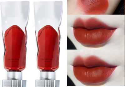 AFARAXIA COMBO Ice Cube Matte Lipstick Velvet Transparent Lip Glaze Pigment(9 ml, Red)