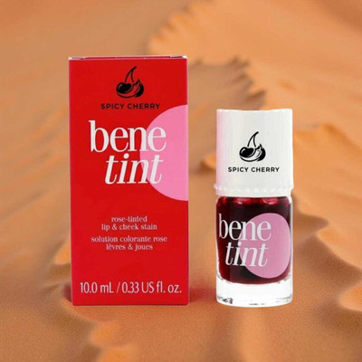 SPICY CHERRY Benetint Lip & Cheek Stain smooth,waterproof tint for lip and cheek F66(10 ml, Peppy Red)