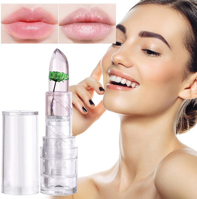 MYEONG Magic Temperature Color Change Lip Gloss Crystal Green Flower Jelly Lipstick Lip Stain(3.6 g)