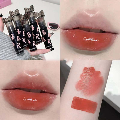 DAIMANPU Gege Bear-Cute Bow Lip Gloss-Black Mirror Water Lip Glaze(2.5 g, Tomatoes)