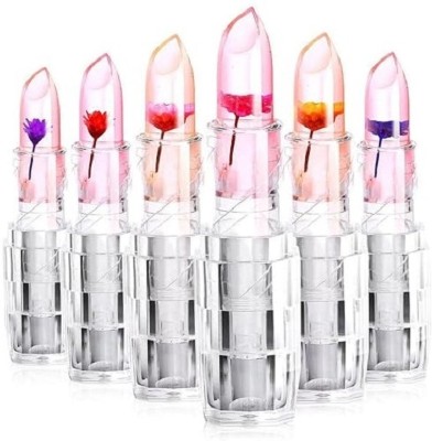 lanellie Waterproof Flower Lipstick Jelly Flower Transparent Color (PACK OF 6)(20 ml, Transparent)