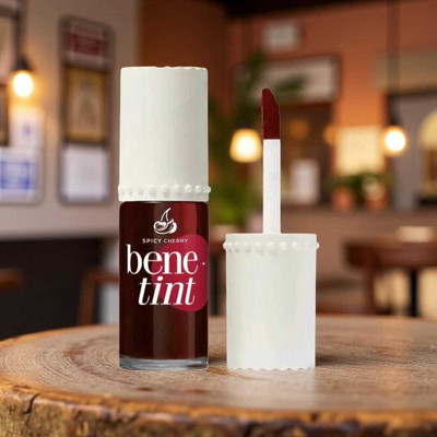 SPICY CHERRY Benetint Lip & Cheek Stain smooth,waterproof tint for lip and cheek F156(10 ml, Peppy Red)