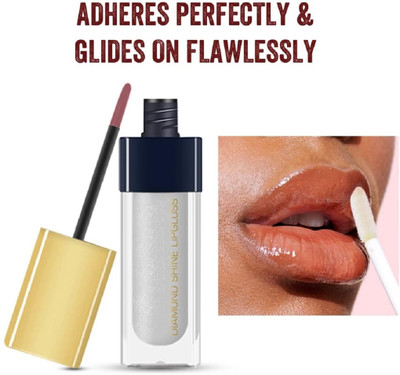 GABBU Diamond Shine Lip Gloss for Supreme Shine, Glide-On Lipstick for Glossy Effect13(6 ml, white)