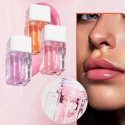 YAWI Lip Oil Glass Lip Gloss Fragrance Non-sticky Moisturizes Lip Tint pink Fruity(3 g, multi color)