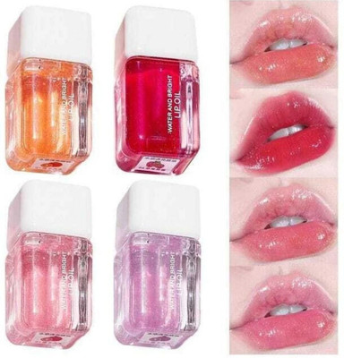 pink cheeks Crystal-Clear Nourishing Lip Gloss – Tinted Shine (Pack of 4)(20 ml, MULTICOLOR)
