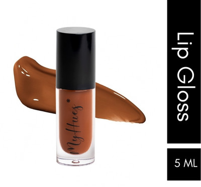 MyHues HyGlow Lip Elixir Hybrid of Lip Gloss & Oil With Moisturizing, Glossy Finish(5 ml, Amya, Caramel Brown)