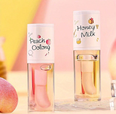 HSQ Sweet Peach Oolong Lip Oil – Natural Shine & Softness(pack of 2)(10 ml, Pink)