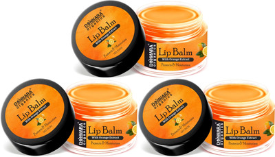 DONNARA organics Lip Balm for Soft and Natural Lips with Orange Extracts Pack of 3 Unit of 15g(Orange)