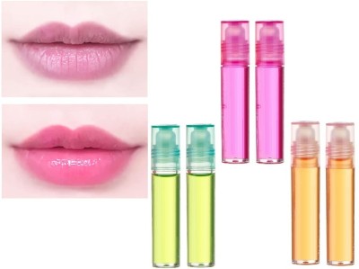 Herrlich Glossy Lip Oil Colour Change (Set of 6) Glossy Finish - Transparent(12 ml, MULTI COLOR)