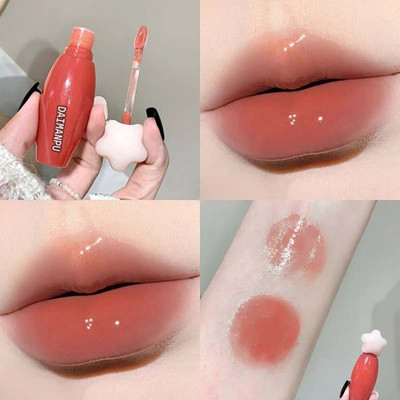 DAIMANPU Star Knob Lip gloss Lipstick for Women, Tinted Lip Oil Gege(35 ml, Light Brown)
