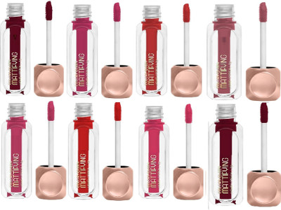 WECHARMERZ Matte Multicolour Mini Lipgloss Set Waterproof & Smudge proof Pack of-8(3 ml, Multi-Shade)