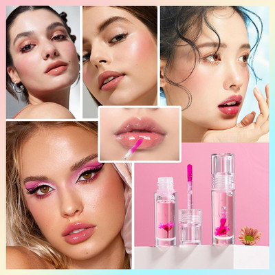 HUZURLU Color Changing Flower Lip Gloss(7.5 ml, TRANSPARENT)