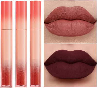 Latixmat 3 Color Waterproof Long-Lasting Matte Lipgloss(6 ml, Multicolor)