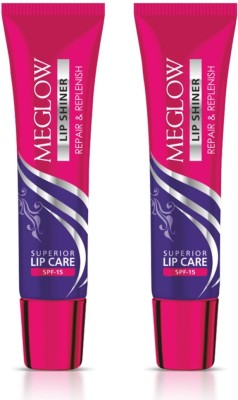 meglow Lip Shiner Repair & Replenish with SPF-15 for Women 15g Pack of 2(30 g, Pink)