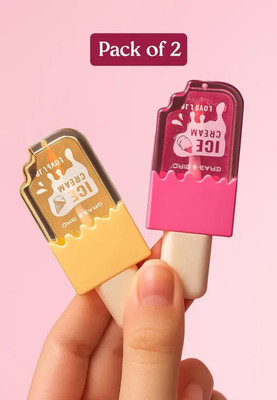 FLENGO Ice cream shape lip gloss for enhancing natural beauty of your lips(10 ml, Pink, Yellow, Green, Red, Peach)