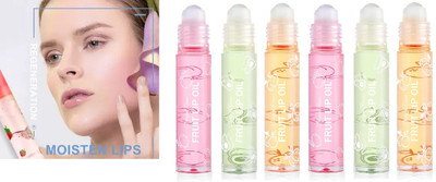FELICECHIARA 6pc Multicolor Transparent Moisturizing Fruity Roll On Lip Oil(6 ml, MULTICOLOR)