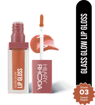 Hilary Rhoda Glass Glow Lip Gloss | Sheer Coverage & High Shine | Juicy & Plump Lips Gloss(5 ml, Sweet Maple)