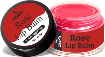 Oilanic Rose Lip Balm with Rose Extracts & Shea Butter For Dark Lips Pack of 1 of 15g(15 g, Red)