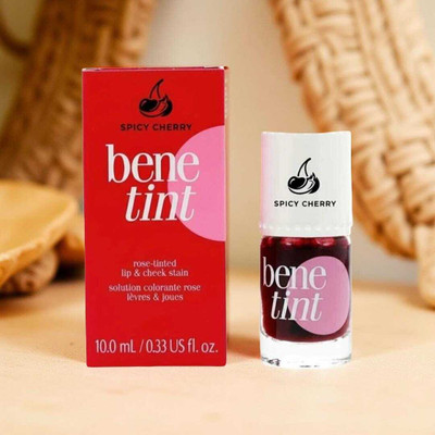 SPICY CHERRY Benetint Lip & Cheek Stain smooth,waterproof tint for lip and cheek F26(10 ml, Peppy Red)