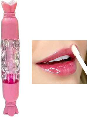 Crazy girl Cute 1pc Color Changing Transparent Tint Korean In Waterproof For Girls Women(5 ml, Baby Lipgloss Tinted Moisturizer Oil Shape Liquid Set Lip Gloss Kids Pink Random)