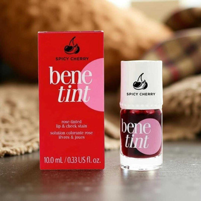 SPICY CHERRY Benetint Lip & Cheek Stain smooth,waterproof tint for lip and cheek F32(10 ml, Peppy Red)