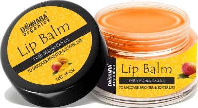 Donnara Organics Mango Extract Lip Balm For Dry, Cracked & Chapped Lips Pack of 1 Unit of 15g(15 g, Yellow)