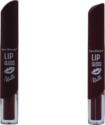 Kiss Beauty Velvet Matte Liquid Lipstick Lipgloss Shed 01+05(12 g, Brown, Duck Brown)