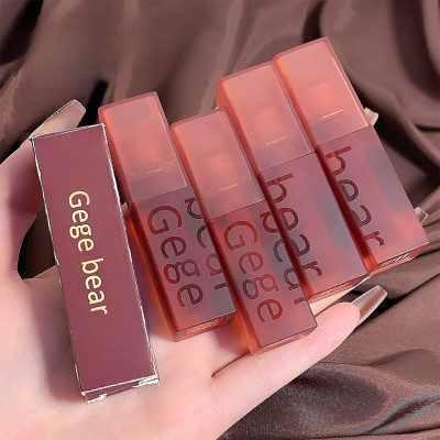 GEGE BEAR Velvet Lip Glaze – 6 Matte Shades, Smooth Finish, Long-Lasting Color(3 g, CINNAMON TEA ORANGE)