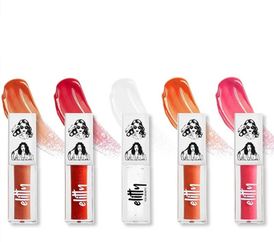 Elitty Jelly Lips - Lip Gloss- Vitamin E, Long Lasting, Vegan - Liplove Combo(20 ml, Multicolor)