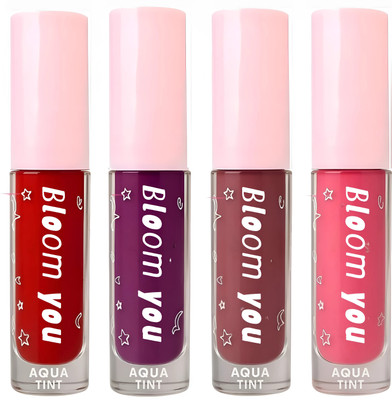 BLOOM YOU 4 Shades of Red Liquid Lipstick Set | Waterproof(Red, 10 ml)
