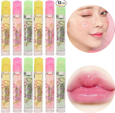 Hidden Beauty Lip Smacker Color change Natural glossy lip oil 12pcs (20 ml, Pink) FK2(20 ml, Pink)