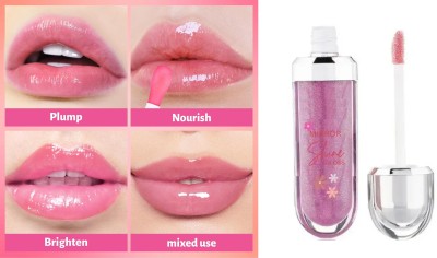 KAIASHA Best Glitter Lip Gloss Moisturizing Metallic Liquid Glossy(10 ml, pink)