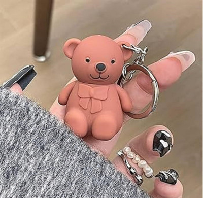 beinina Korean Teddy Bear Keychain Matte Long Lasting Lip Gloss Lipstick, 2 Pcs(8 ml, Multicolour)